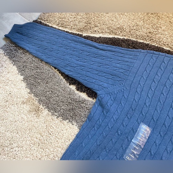 Men’s Izod Cable Knit L/S Crewneck Pullover 100% Cotton Sweater/Sz L-NWT-Quick - Picture 10 of 14